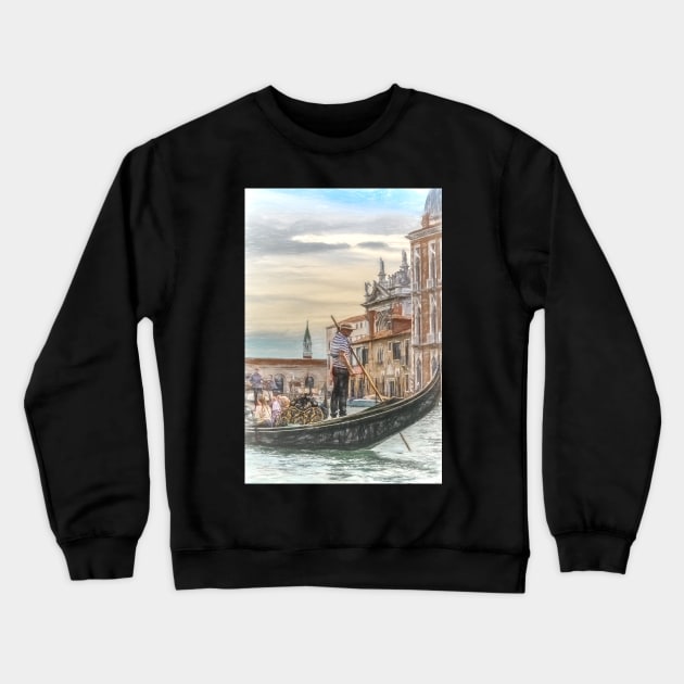 Gondola On The Grand Canal Venice Crewneck Sweatshirt by IanWL